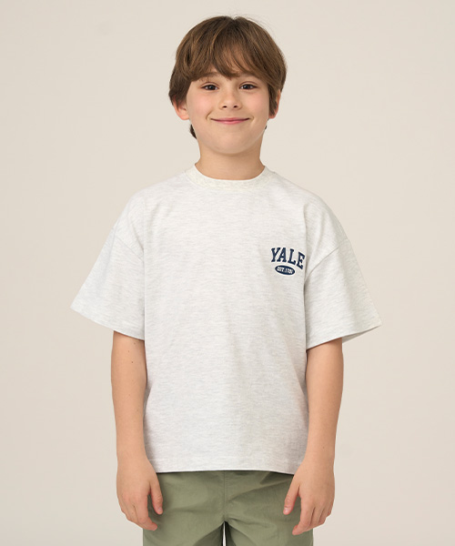 [예일키즈] 베이직 반팔 티셔츠 A5M001_멜란지화이트 140